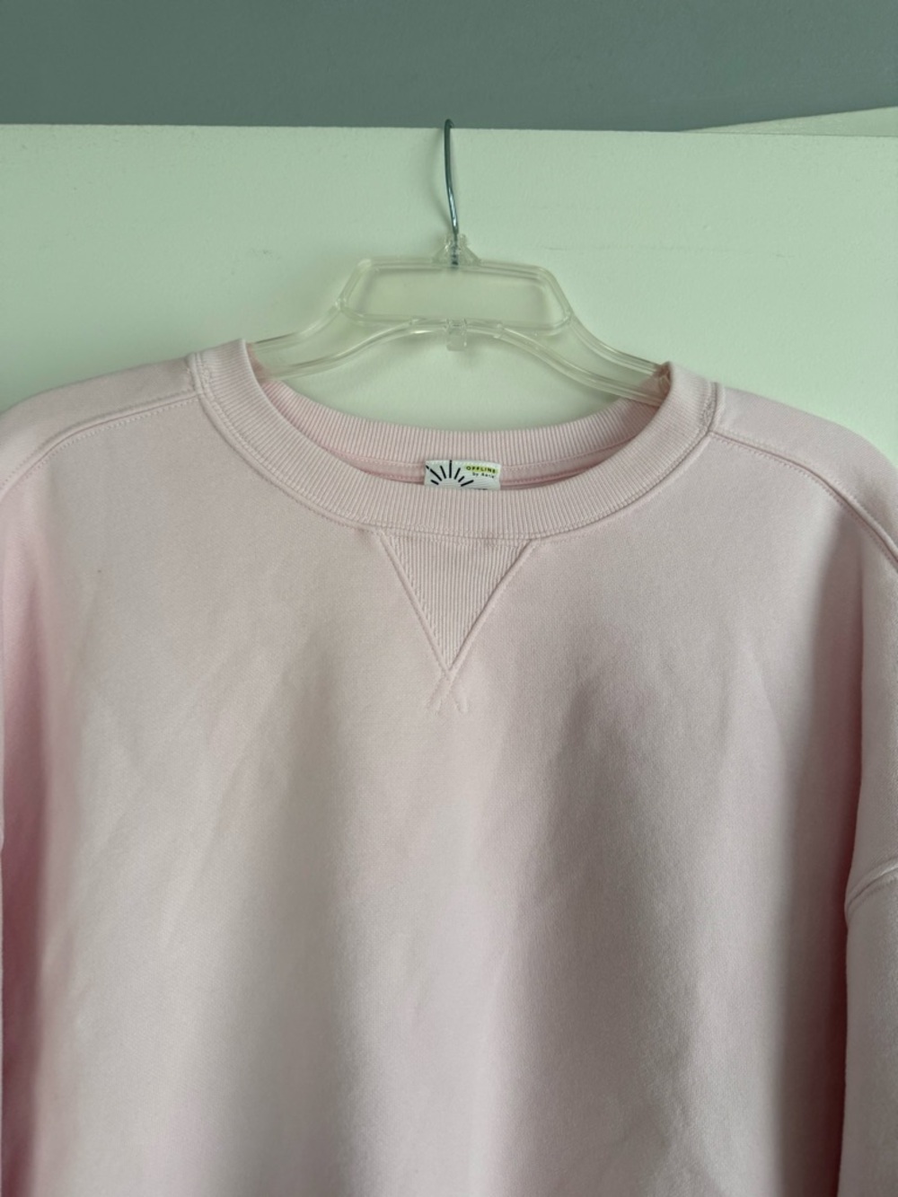 OFFLINE By Aerie Cloud Fleece Oversized Crewneck Sweatshirt - Pink Petal - Picture 5 of 14